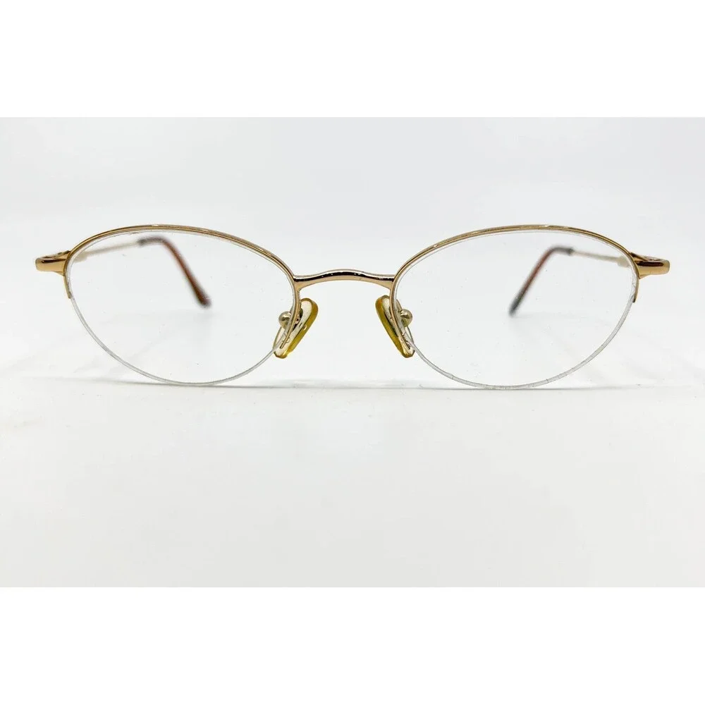 Brooks Brothers Eyeglasses Womens Gold Half Rim BB211 1001 49-19-135 Italy 49mm